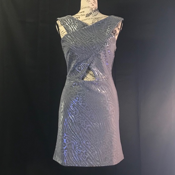 Topshop Dresses & Skirts - Topshop Metallic Sparkly Leopard Purple Dress 6